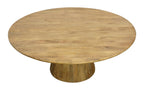 72" Natural Solid Wood Pedestal Base Round Top Dining Table