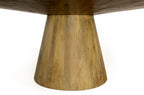 72" Natural Solid Wood Pedestal Base Round Top Dining Table