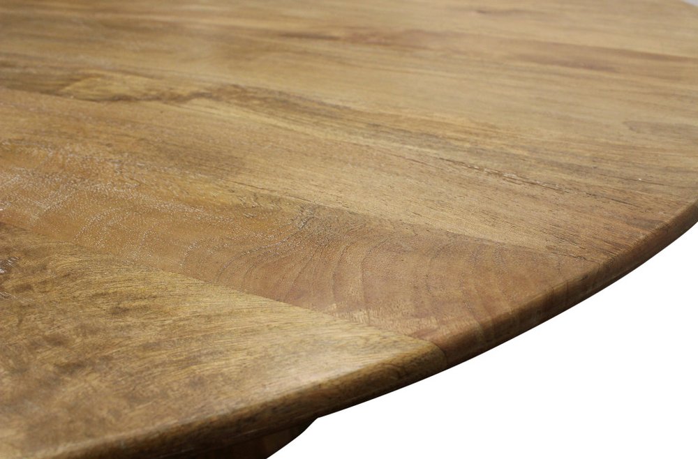 72" Natural Solid Wood Pedestal Base Round Top Dining Table