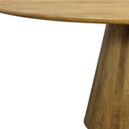72" Natural Solid Wood Pedestal Base Round Top Dining Table