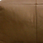22" Brown Genuine Leather Pouf Ottoman