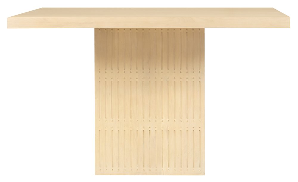 60" Natural Solid Wood Pedestal Base Square Dining Table