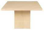 60" Natural Solid Wood Pedestal Base Square Dining Table