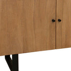 80" Natural Distressed Solid Wood Live Edge Credenza With Four Doors