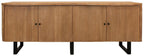 80" Natural Distressed Solid Wood Live Edge Credenza With Four Doors