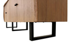 80" Natural Distressed Solid Wood Live Edge Credenza With Four Doors