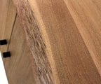80" Natural Distressed Solid Wood Live Edge Credenza With Four Doors