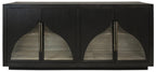 70" Dark Brown Distressed Solid Wood Sideboard With Four Doors