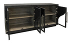 70" Dark Brown Distressed Solid Wood Sideboard With Four Doors