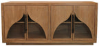 70" Natural Distressed Solid Wood Sideboard with Four Doors