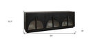 95" Dark Brown Distressed Solid Wood Sideboard with Six Doors