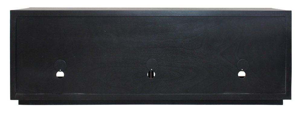 95" Dark Brown Distressed Solid Wood Sideboard with Six Doors