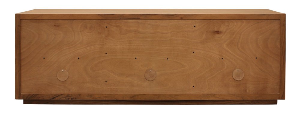 95" Natural Distressed Solid Wood Sideboard with Six Doors