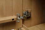 98" Natural Distressed Solid Wood Sideboard with Six Doors