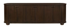 98" Brown Distressed Solid Wood Sideboard With Six Doors