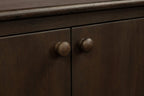 98" Brown Distressed Solid Wood Sideboard With Six Doors