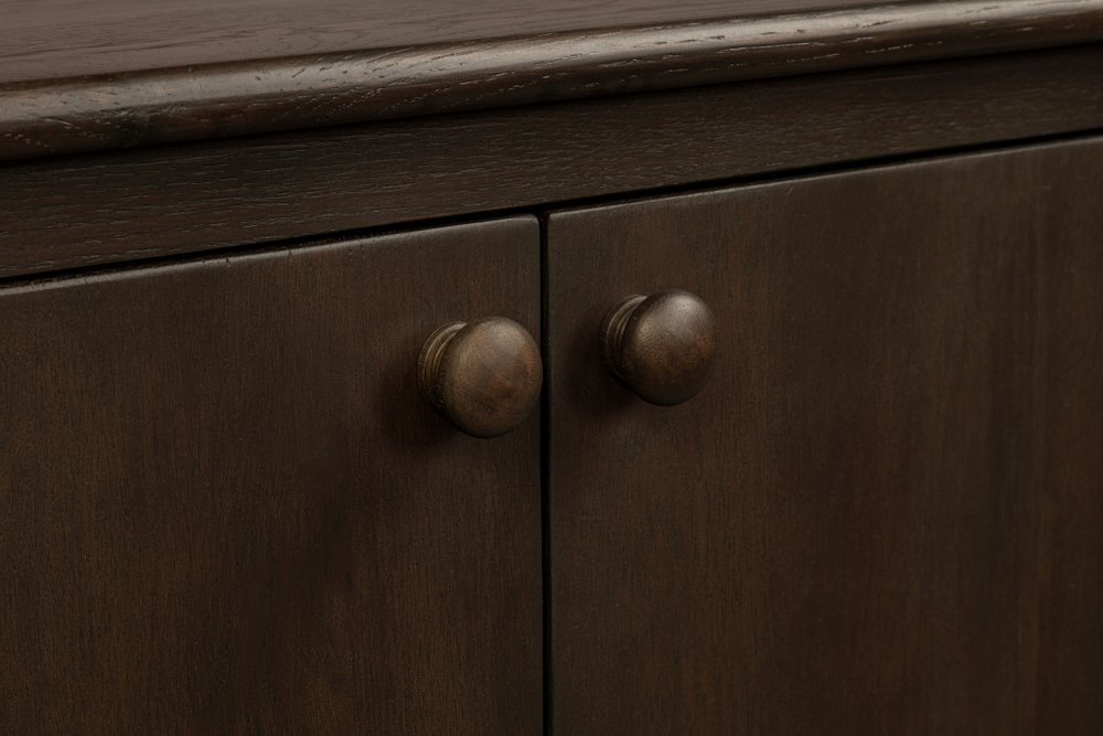 98" Brown Distressed Solid Wood Sideboard With Six Doors