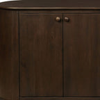 98" Brown Distressed Solid Wood Sideboard With Six Doors