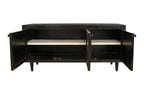 60" Black Distressed Solid Wood Sideboard with Three Doors