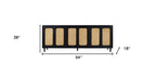 94" Black Distressed Solid Wood Sideboard with Six Doors