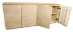 80" Natural Distressed Solid Wood Sideboard With Four Doors