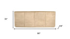 80" Natural Distressed Solid Wood Sideboard With Four Doors