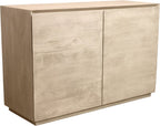 48" Natural Distressed Solid Wood Sideboard Soft Close with Two Doors