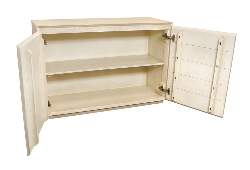 48" Natural Distressed Solid Wood Sideboard Soft Close with Two Doors