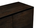80" Dark Brown Distressed Solid Wood Sideboard With Four Doors