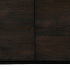80" Dark Brown Distressed Solid Wood Sideboard With Four Doors