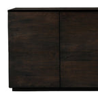 80" Dark Brown Distressed Solid Wood Sideboard With Four Doors