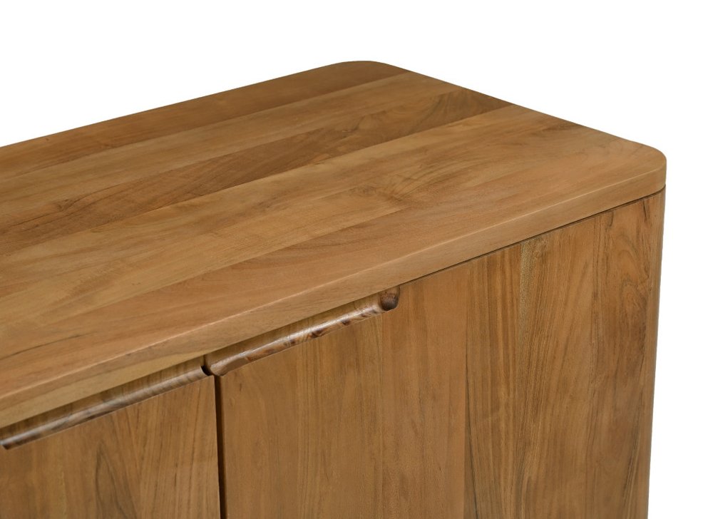 48" Tan Distressed Solid Wood Sideboard With Two Doors