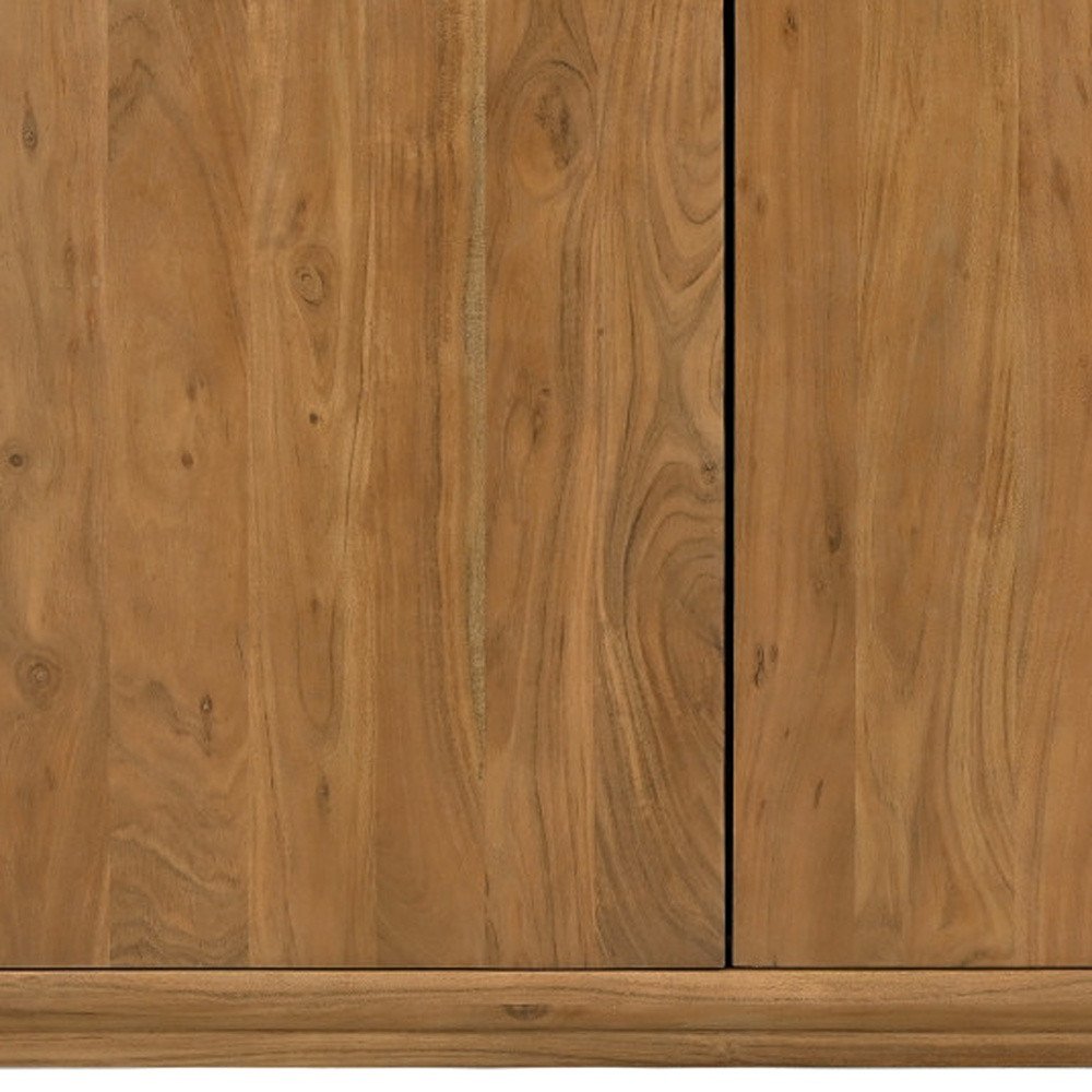 48" Tan Distressed Solid Wood Sideboard With Two Doors