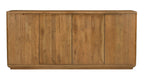 72" Tan Distressed Solid Wood Sideboard Soft Close with Four Doors