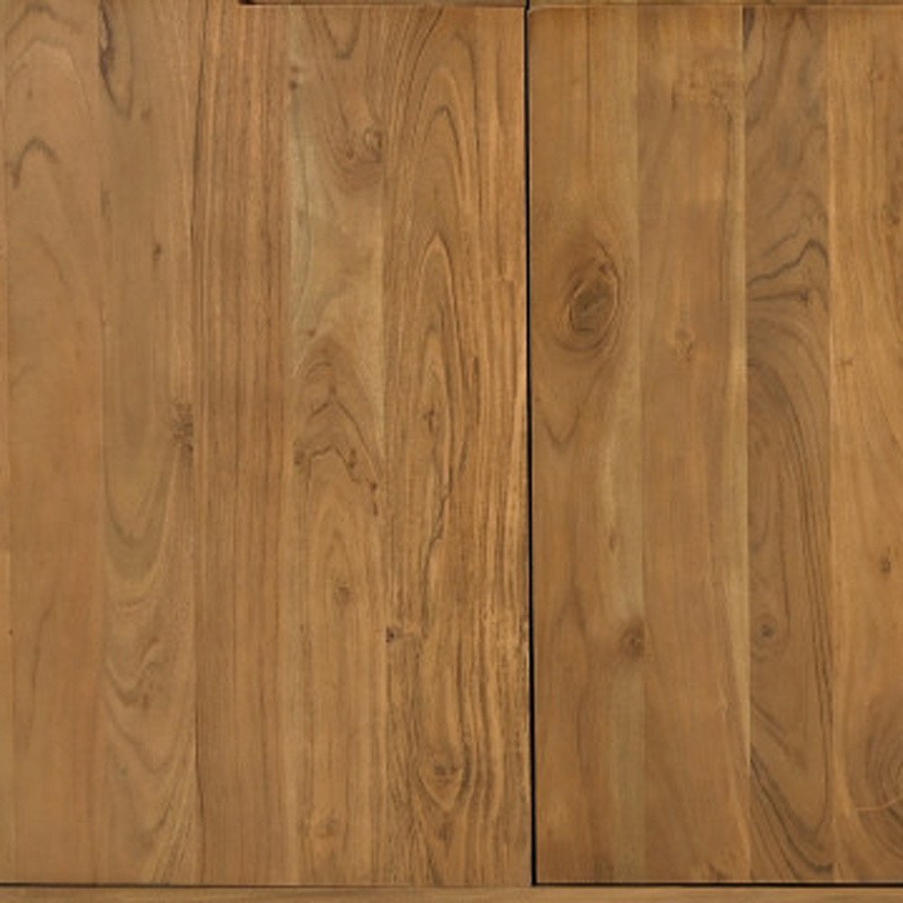 72" Tan Distressed Solid Wood Sideboard Soft Close with Four Doors