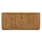 72" Tan Distressed Solid Wood Sideboard Soft Close with Four Doors