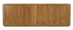 96" Tan Distressed Solid Wood Sideboard With Six Doors