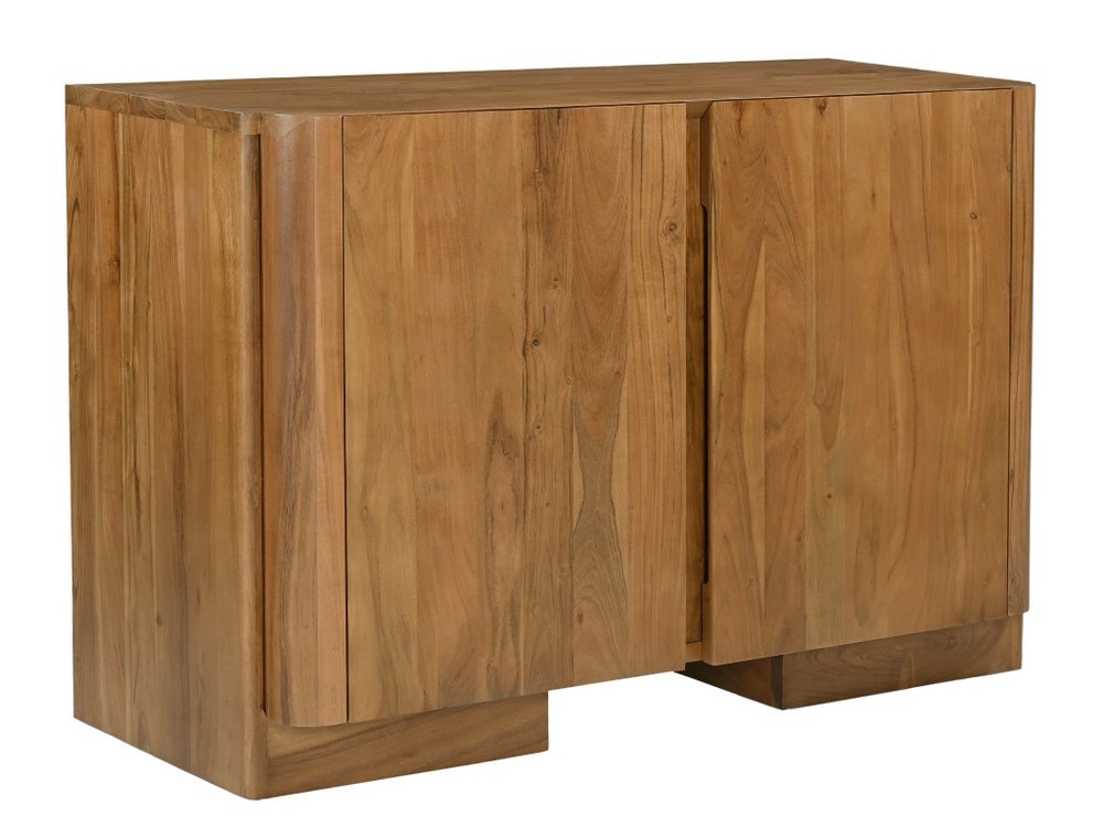 48" Tan Distressed Solid Wood Sideboard Soft Close with Two Doors