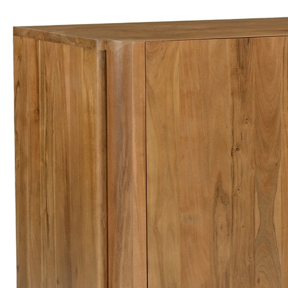 48" Tan Distressed Solid Wood Sideboard Soft Close with Two Doors