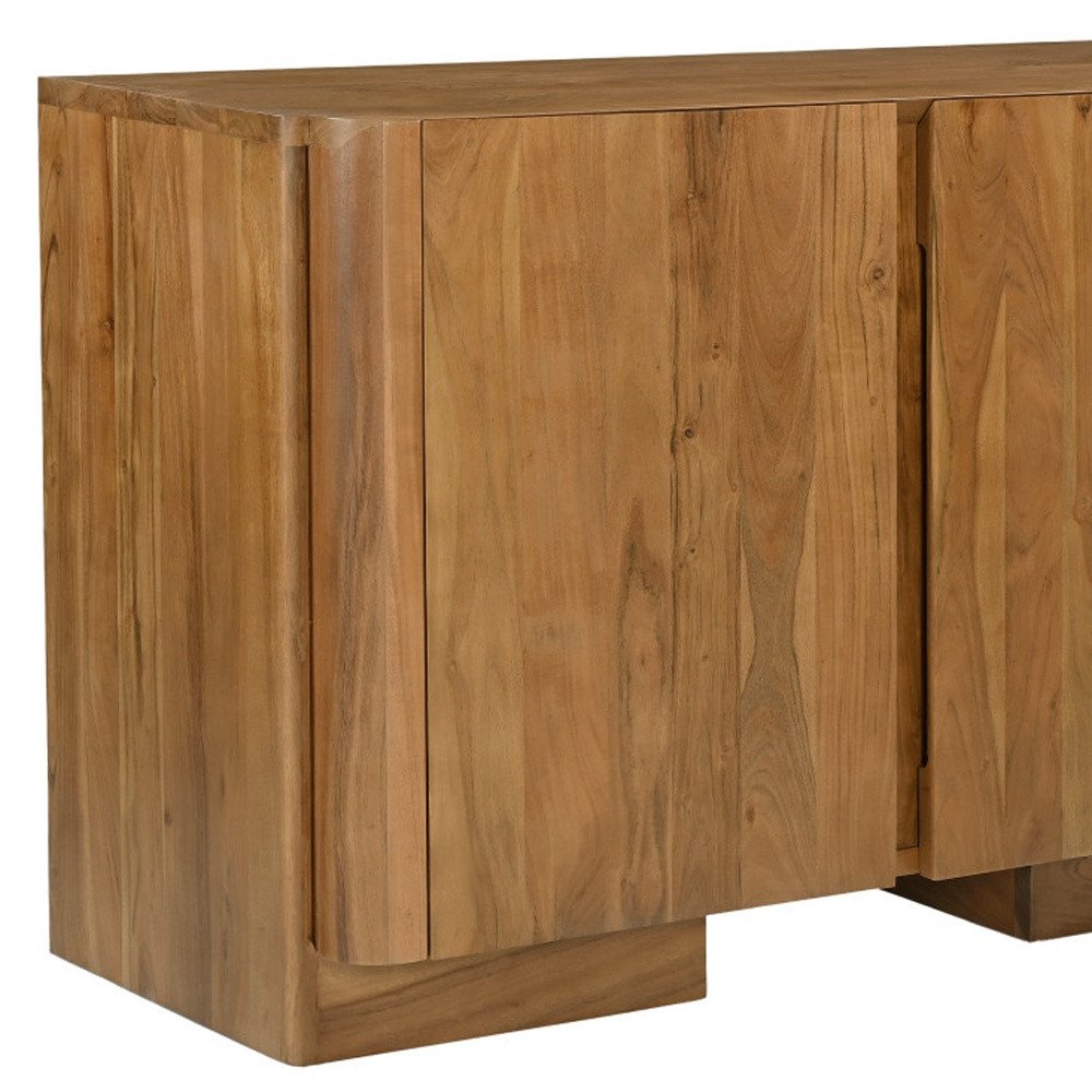 48" Tan Distressed Solid Wood Sideboard Soft Close with Two Doors