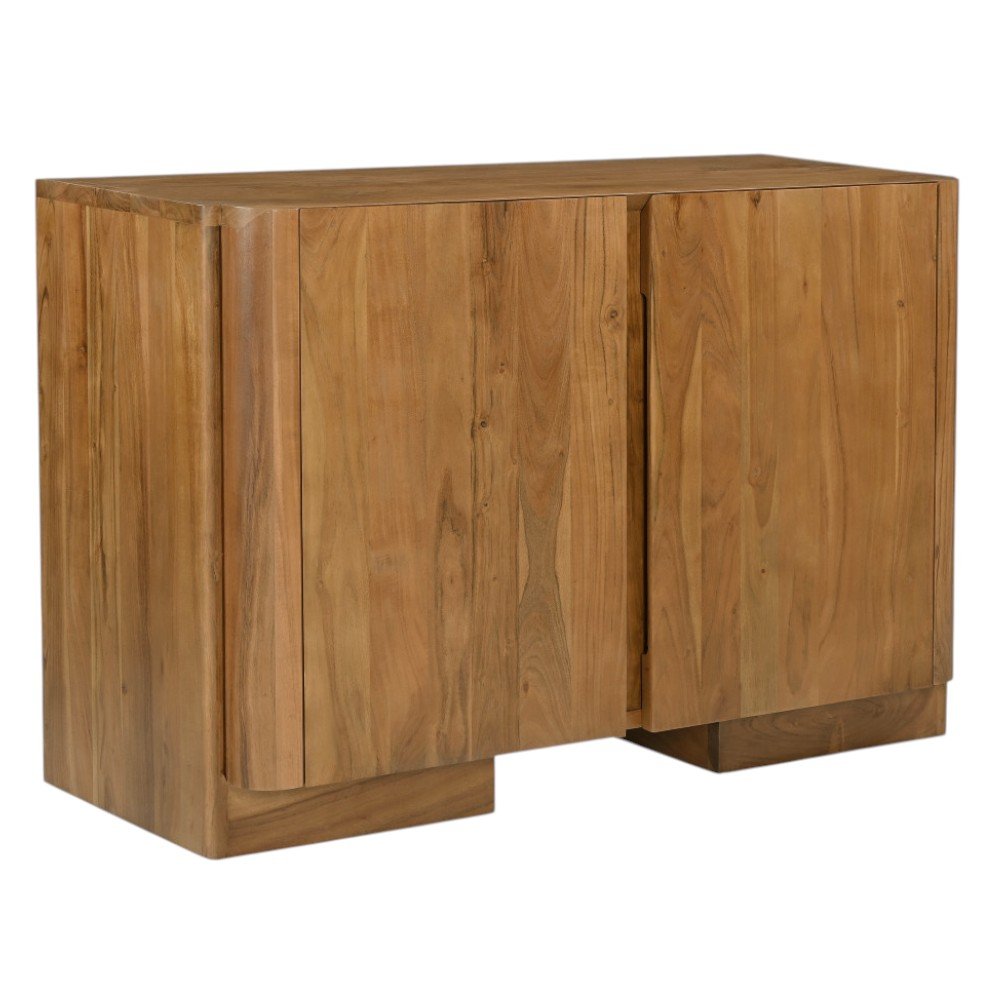 48" Tan Distressed Solid Wood Sideboard Soft Close with Two Doors