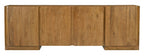 96" Tan Distressed Solid Wood Sideboard Soft Close with Four Doors