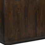 48" Dark Brown Distressed Solid Wood Sideboard With Two Doors