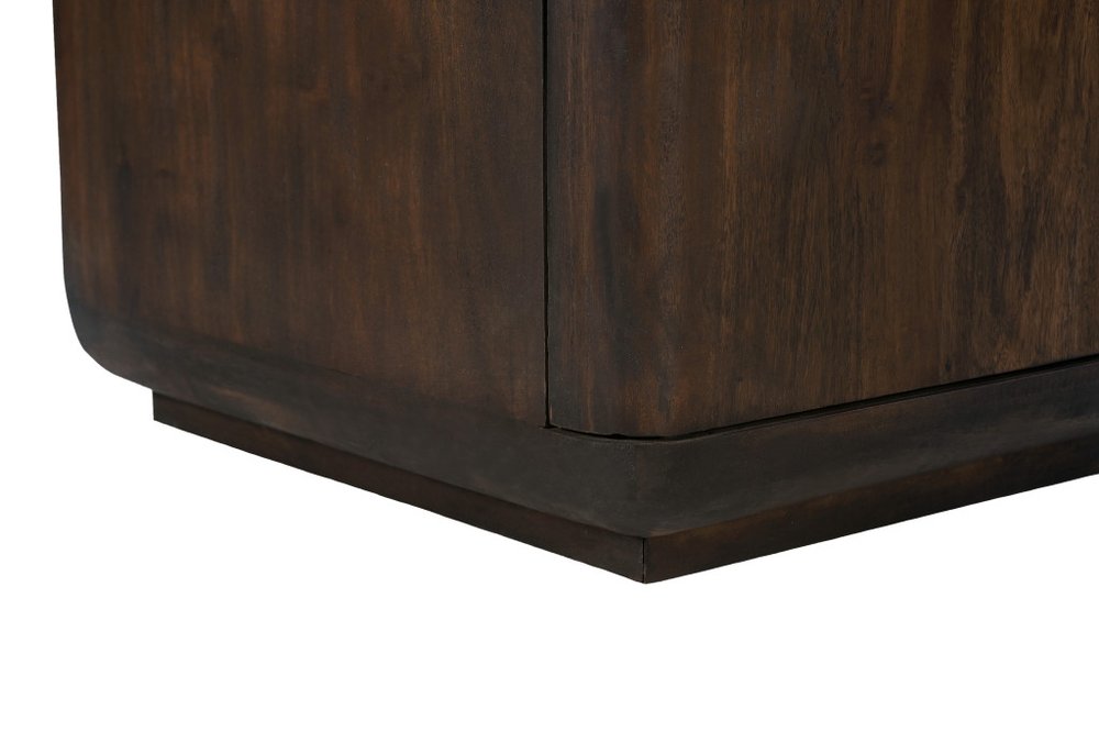72" Dark Brown Distressed Solid Wood Sideboard With Four Doors