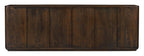 96" Dark Brown Distressed Solid Wood Sideboard With Six Doors