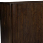 48" Dark Brown Distressed Solid Wood Sideboard Soft Close with Two Doors