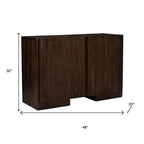 48" Dark Brown Distressed Solid Wood Sideboard Soft Close with Two Doors