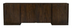 96" Dark Brown Distressed Solid Wood Sideboard With Four Doors