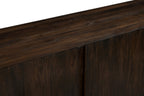 96" Dark Brown Distressed Solid Wood Sideboard With Four Doors