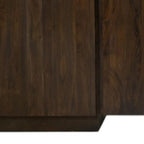 96" Dark Brown Distressed Solid Wood Sideboard With Four Doors